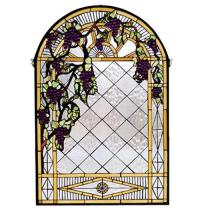Meyda Blue 66048 - 24"W X 36"H Grape Diamond Trellis Stained Glass Window