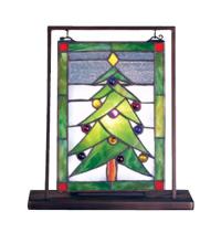 Meyda Blue 69658 - 9.5"W X 10.5"H Christmas Tree Lighted Mini Tabletop Window
