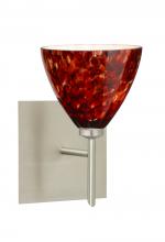 Besa Lighting 1SW-177941-SN-SQ - Besa Wall With SQ Canopy Mia Satin Nickel Garnet 1x40W G9