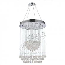 Worldwide Lighting Corp W83254C26 - Saturn 7-Light Chrome Finish and Clear Crystal Galaxy Chandelier 26 in. Dia x 36 in. H Large