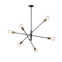 DVI DVP41124BR+GR - LAKE LOFT 6 LT PENDANT
