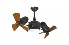 Matthews Fan Company DGLK-TB-WD - Dagny 360° double-headed rotational ceiling fan with light kit in Textured Bronze finish with sol