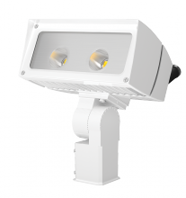 RAB Lighting FFLED26SFYB55W/480/PCS4 - Flood 3330 Lumens Ffled 26W 5Hx5V 480W swivel photocell 3000K warm led slipfitter white