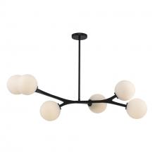 Trans Globe 11636 BK - 6LT PENDANT-ANGLED ARMS-WHITE