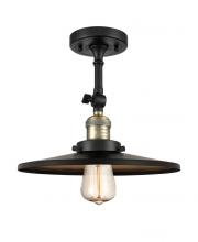 Innovations Lighting 201F-BAB-MFR-BK-12 - Railroad - 1 Light - 12 inch - Black Antique Brass - Adjustable Semi-Flush Mount