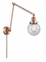 Innovations Lighting 238-AC-G204-6 - Beacon - 1 Light - 6 inch - Antique Copper -Adjustable Swing Arm