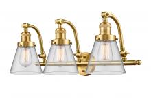 Innovations Lighting 515-3W-SG-G62 - Cone - 3 Light - 28 inch - Satin Gold - Adjustable Bath Vanity Light