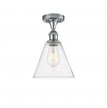 Innovations Lighting 516-1C-PC-GBC-84 - Berkshire - 1 Light - 8 inch - Polished Chrome - Semi-Flush Mount
