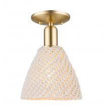 Innovations Lighting 716-1C-CB-NBD-75-NAT - Bristol Natural - 1 Light - 6 inch - Champagne Bronze - Semi-Flush Mount
