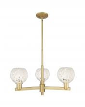 Innovations Lighting 716-3CR-BB-G1216-6WM - White Mouchette - 3 Light - 28 inch - Brushed Brass - Stem hung - Flush Mount