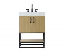 Elegant VF29224MHB - Vanity Cabinet 2Dr 24x21.5x34 Honey Brown