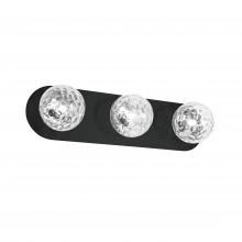 Dainolite BUR-3W-MB-CLR - 3 Light Vanity in Matte Black w/ Clear Hammered Glass